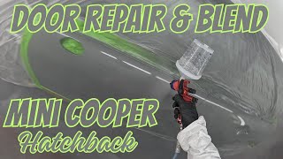 Professional Paint Spraying, Blending Water Base Coat, Mini Cooper Door