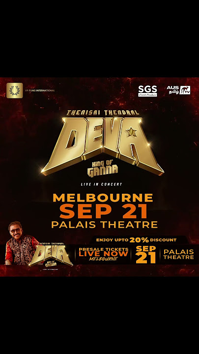 Thenisai Thendral Deva – The King of Gaana Live in Concert | Melbourne | Early Bird Ticket Sale Live