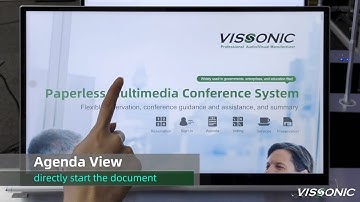 VISSONIC Paperless conference system with retractable screen demonstration