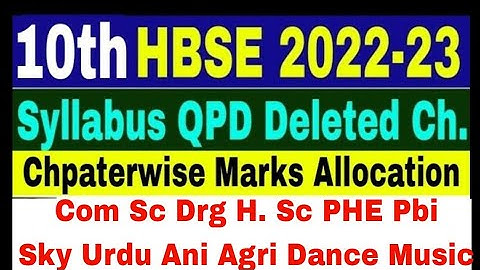 chapterwise weightage marks distribution class 10 hbse physical sanskrit drawing by vijay kumar