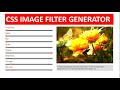 CSS Image Filter Generator [ HTML CSS JQEUERY ]