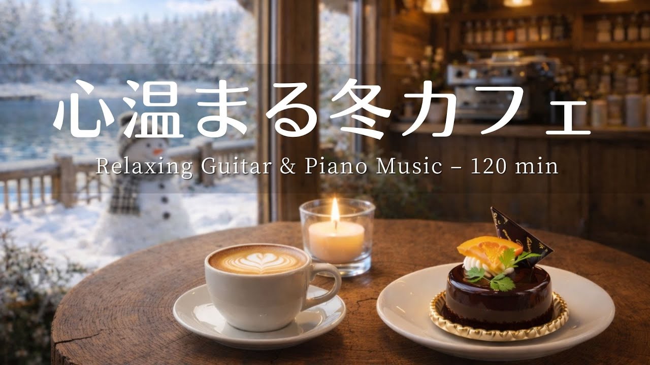 【癒し・作業用BGM】心温まるカフェ時間 ☕️⛄️| Relaxing Piano & Guitar – 120 min  やさしいギター＆ピアノのリラックス音楽｜集中・読書・勉強用