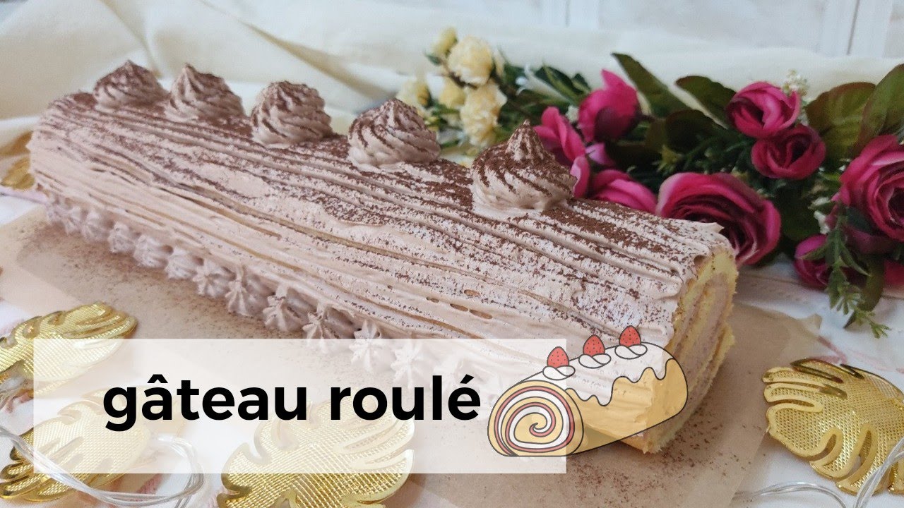 قاتو رولي او سويسرول بطريقة سهلة🥮 ومكونات بسيطة 🥮جنواز سهلة وناجحة 💯 مع كريمة سائلة وكرام شنتيي 🥮