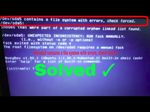 How to Fix | /dev/sda* contains a file system with errors, check forced| fixed |Ubuntu 20.04 LTS