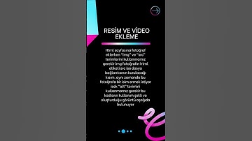 Html de resim ve video ekleme