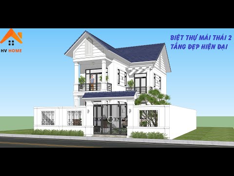 Video MẪU BIỆT THỰ TRẮNG MÁI THÁI 2 TẦNG CHỮ L ĐẸP HIỆN ĐẠI. - youtube