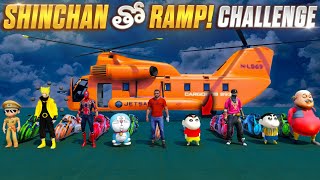 Shinchan😂Playing Double Mega Ramp😥With  Naruto & Hip Hop😱#dominator_yt #gta5telugu #shorts #shinchan