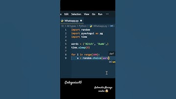 Automatic message sender on whatsapp using python 😎 #code #meme #codingday #codeeveryday #codergirl
