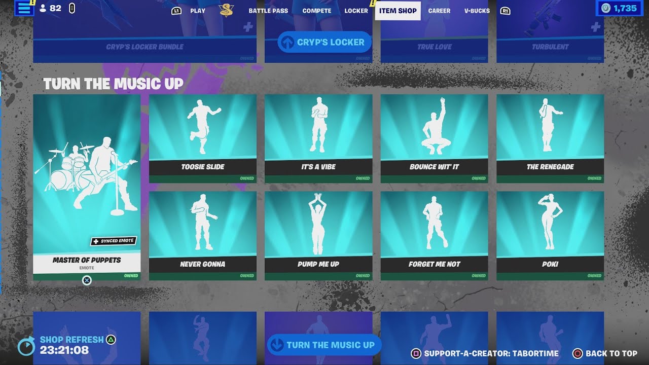 There Are 26 ICON SERIES EMOTES In The Item Shop! (Master Of Puppets ...