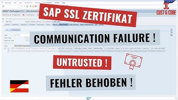 SAP SSL Zertifikat Fehler beheben - Untrusted / Handshake [deutsch]