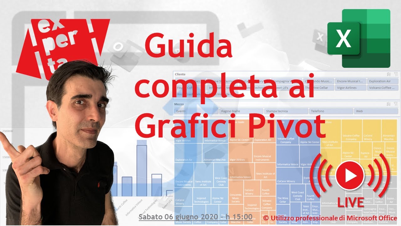 EXCEL: 🔍 GRAFICI PIVOT e INFO.DATI.TAB.PIVOT GUIDA COMPLETA - DIRETTA #9