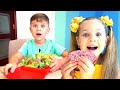 Diana And Roma Pretend Play School Eat Not Healthy Food Diana And Roma Pretend Play School Eat Not Healthy Food