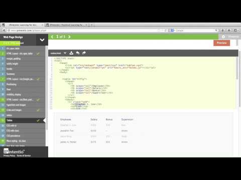 Web Page Design: The table Element