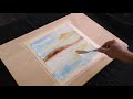 Simple Mountain and Sun Painting with Palette Knife for Beginners