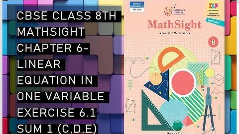Class 8th/ Chapter 6 - Linear Equation in One Variable/ Exercise 6.1/ Sum 1 c,d,e