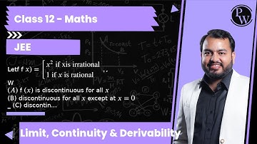 Letf f x)=[[ x^2 if xis irrational; 1  if  x  is rational ],.,(A) f (x) is discontinuous for all ...