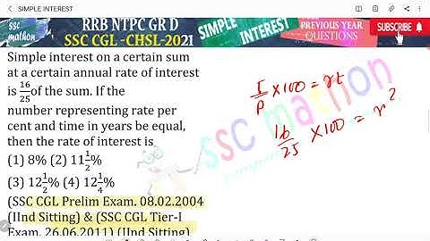 Simple interest on a certain sum at a certain annual rate of interest is 16/25  of the sum. If the