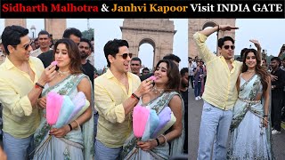 Sidharth Malhotra & Janhvi Kapoor Visit India Gate, Delhi Trying Buddhi Ke Baal For Paramsundari
