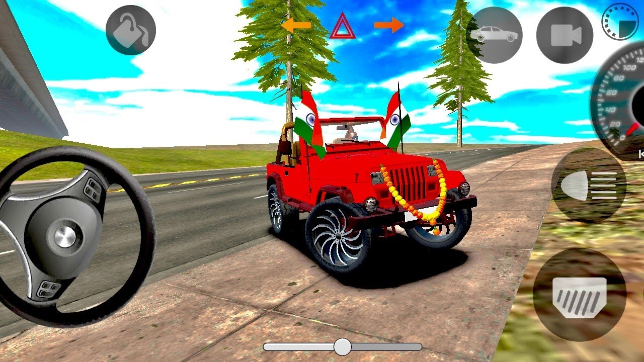 Modified mahindra open thar jeep stunt 😬 in city catch tha police 🚨🚓 🚨 on red open jeep android game