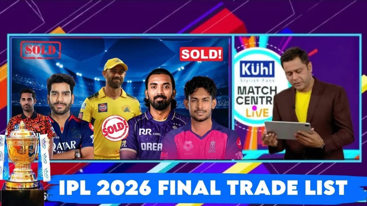 IPL 2026 Final Trade Players List - IPL 2026 All 12 Trade Players Announced Before Retention