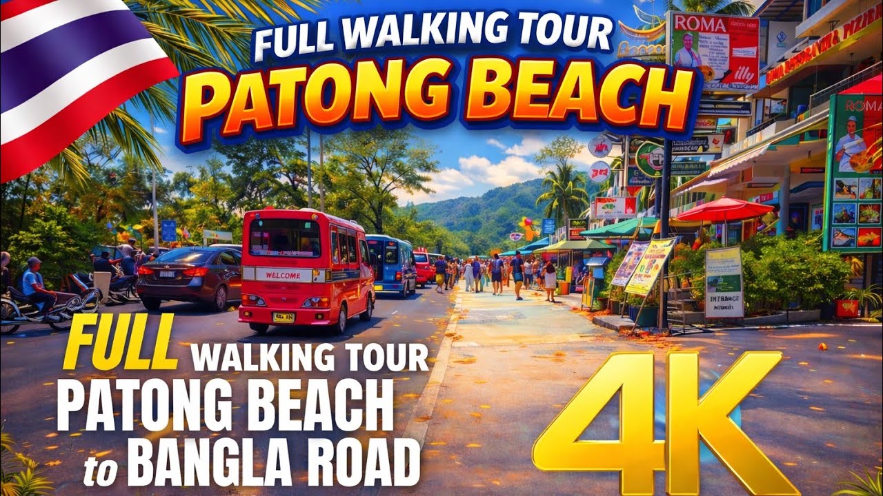 [4K] Walking Tour Patong Beach to Bangla Road in Phuket - Thailand 🇹🇭🌴 Aug 2025 #phuket #banglaroad 