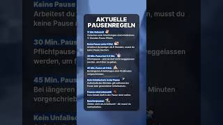 ❗️Aktuelle Pausenregeln ☕️ Das solltest du wissen 👇   ⏰ 11 Std. Ruhezeit Zwischen zwei Arbeitsta...