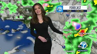 Storm that made its way across SoCal will slowly move out of region Tuesday