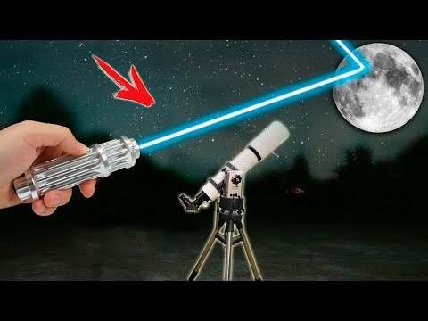 EXPERIMENT LASER ATTACK at the MOON.. LOOKING through a TELESCOPE