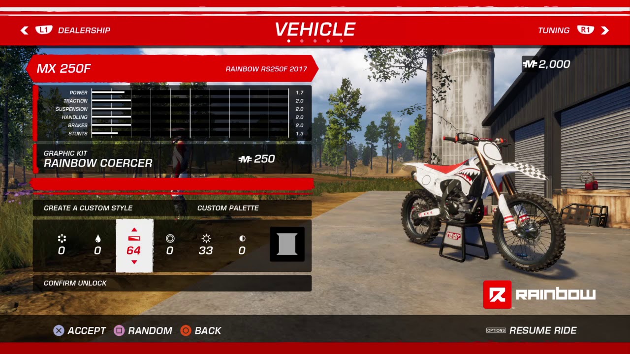 MX vs. ATV All Out customizing bike grathics