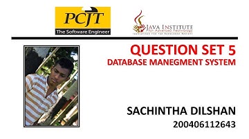 Question Set 05 | Java Institute | Database Managment System