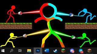 Stickman vs Minecraft LAVA VS WATER vs NETHER vs EMERALD / Animation vs Minecraft Cartoon