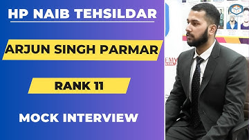 HP Naib Tehsildar | Arjun singh Parmar | Rank 11 | Mock Interview | Jokta Academy