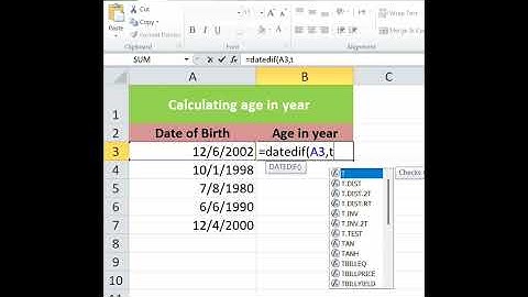 How to Calculate Age in Excel Using DATEDIF Function
