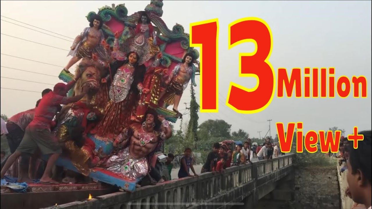 Immersion of Durga Idol Bhairahawa Nepal      