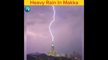 A storm hit Mecca and lightning struck the Clock Tower. #makkah #shorts