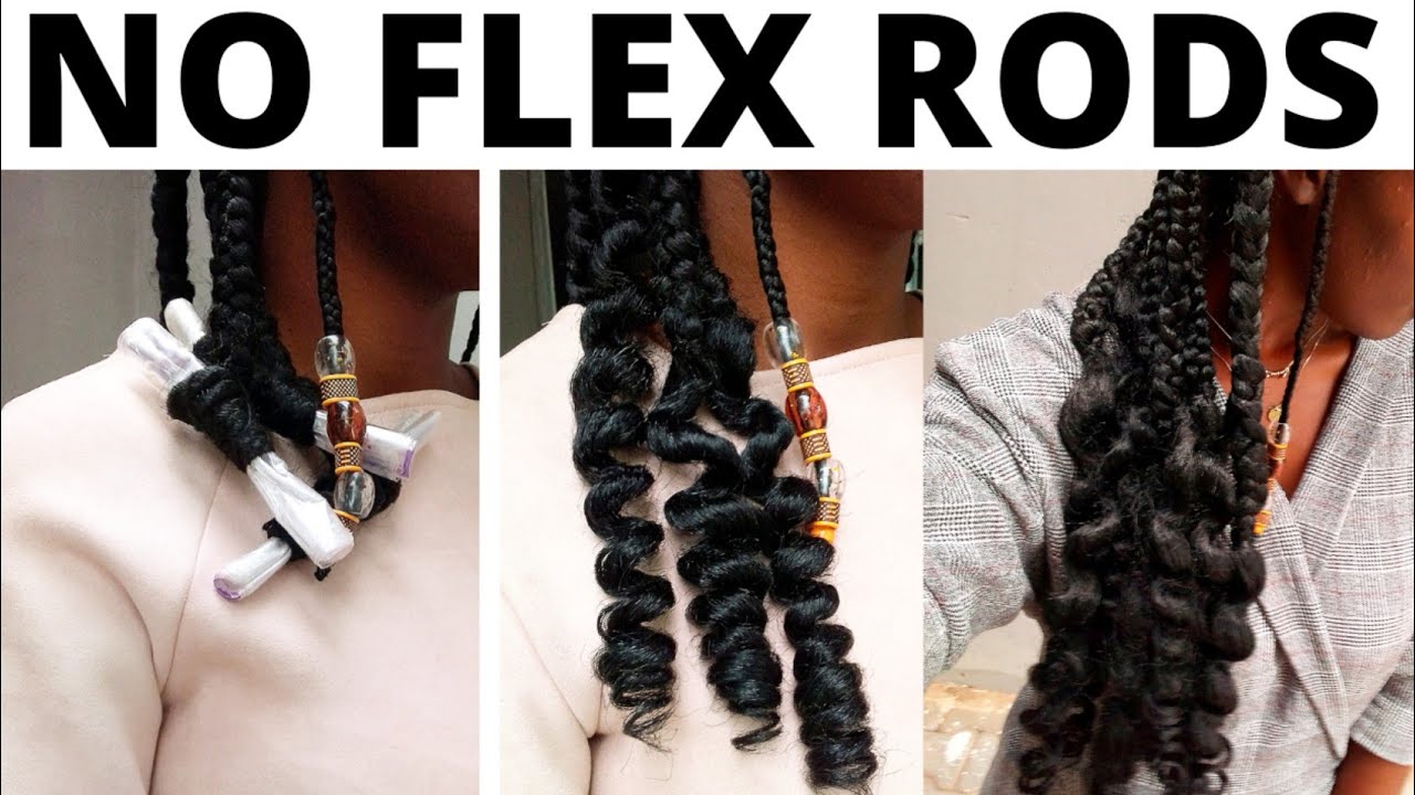 How to curl ends of braiding hair without flex rods/bending rollers on