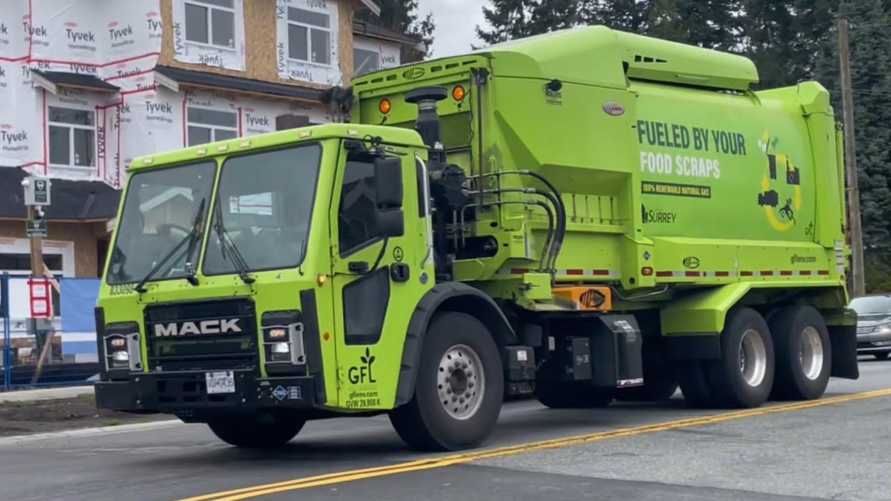 Max Labrie 3 GFL Mack LR Labrie automizer/McNeilus ZR on heavy trash - YouTube