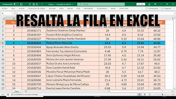 Resalta toda la FILA en EXCEL CON solo una TECLA