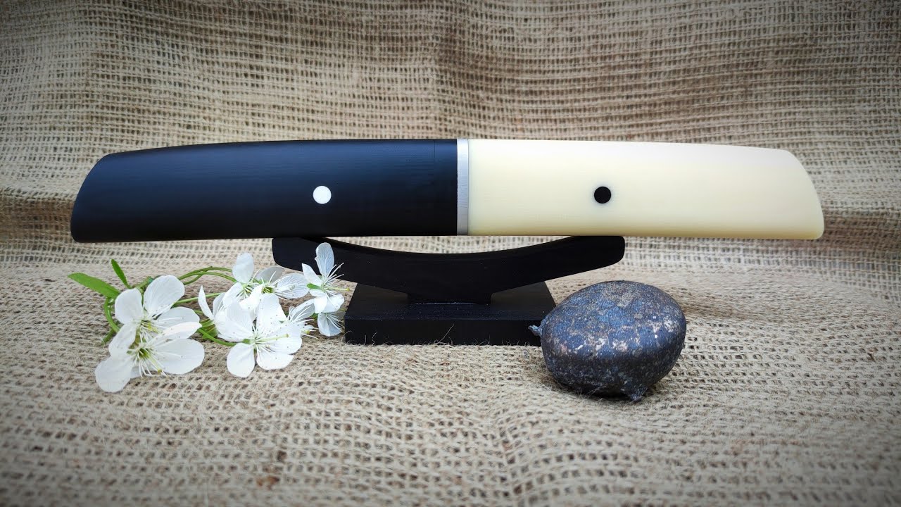 Дамасская сталь из старых сверл и шариков. Нож ТАНТО ИНЬ ЯН