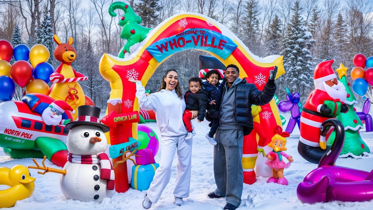 We Filled Our ENTIRE BACKYARD With INFLATABLES! |Vlogmas Day 17