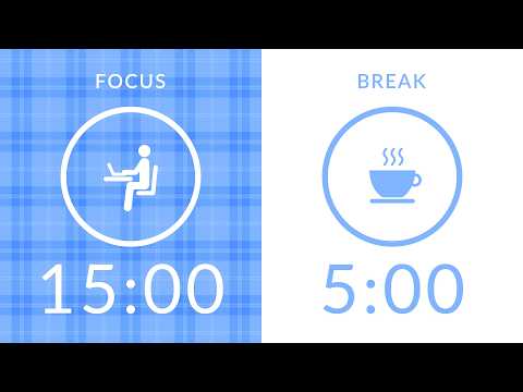 15/5 Pomodoro Timer with White Noise 🎧 2-Hour Study with Me for Deep Focus & ADHD ✨