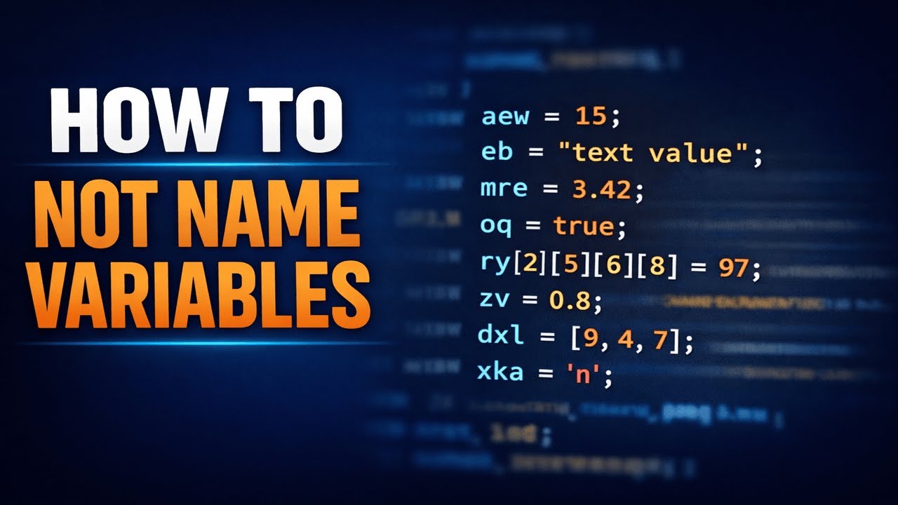 How To NOT Name Variables - YouTube