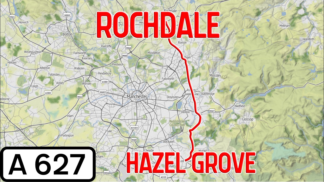 England Road Tours - A627 Rochdale to Hazel Grove - YouTube