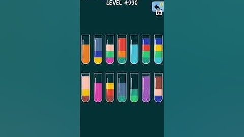 Water Color Sort Level 4990 Gameplay Solution