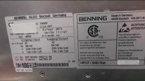 Benning 46393 Static BY-PASS 30000 EUE230/130/2 Repairs by Dynamics Circuit (S) Pte. Ltd.