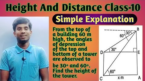 From the top of a building 60 m high, the angles of depression of the top and bottom of a tower...