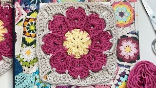 Make This Beautiful Floral Granny Square! 🧶 🌸