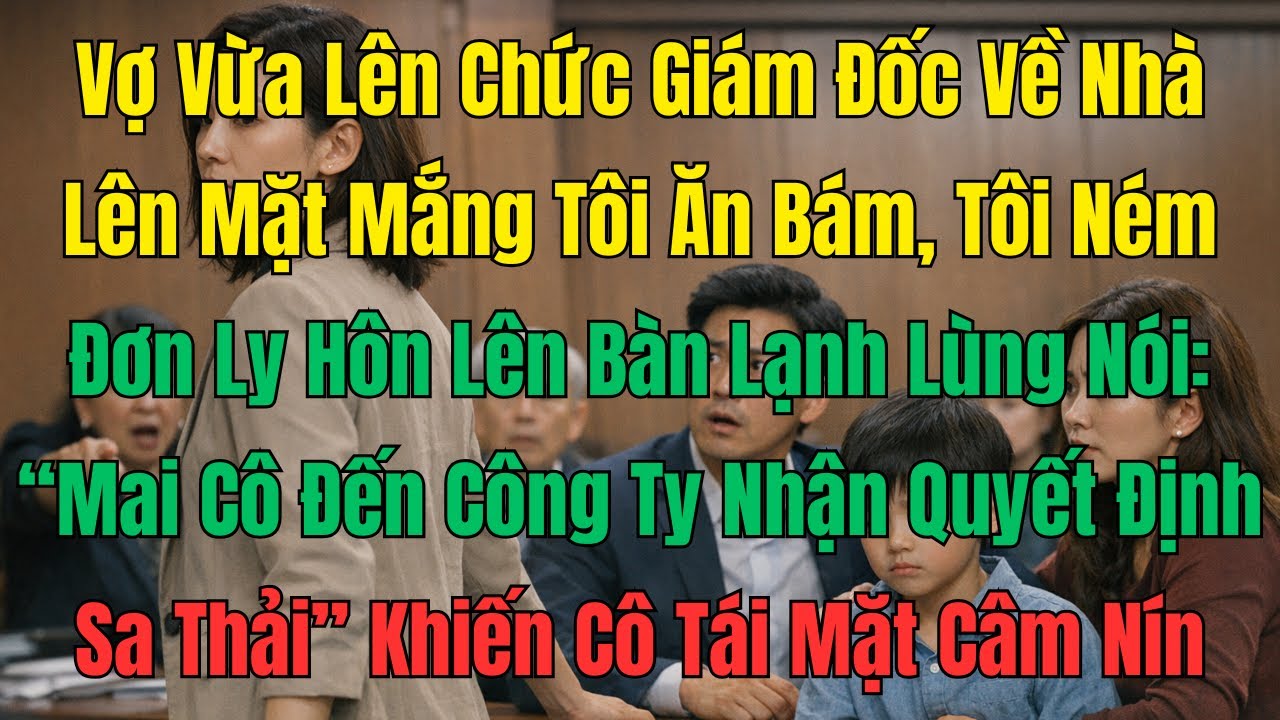 Vợ Vừa Lên Chức Giám Đốc Về Nhà Lên Mặt Mắng Tôi Ăn Bám, Tôi Ném Đơn Ly Hôn Lên Bàn Lạnh Lùng Nói...