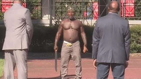 State Troopers show how de-escalation training works after responding to man with machete at City Ha