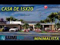 CASA MODERNA DE 15X20 METROS | MINIMALISTA